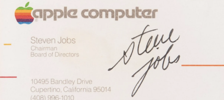 Steve Jobs İmzalı Kartvizit Rekor Fiyata Satıldı!